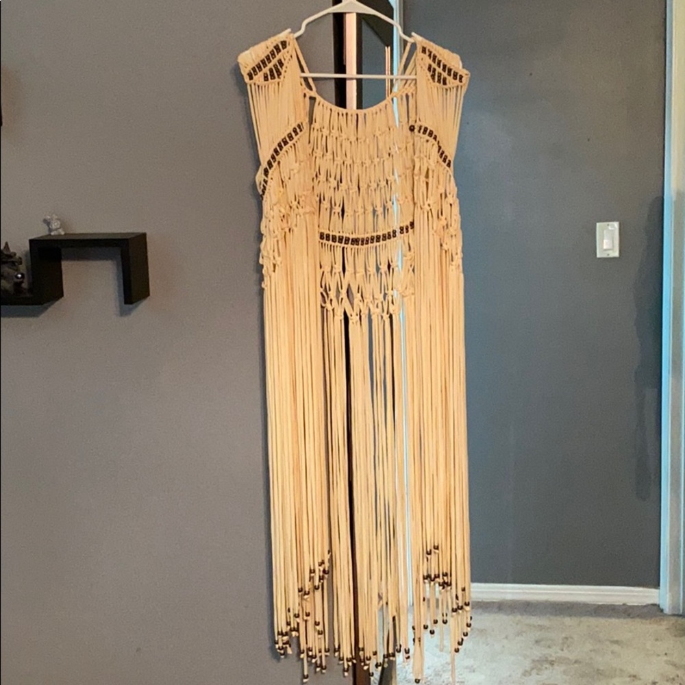 Fringe Kimono with Beads